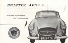 Bristol 407 5.2 sales brochure cover 1962