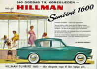 HILLMAN SUNBIRD 1600 sales brochure cover 1961
