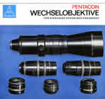 Pentacon wechselobjektive sales brochure cover 1972