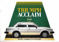 Triumph Acclaim brochure cover 1981