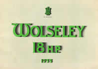 wolseley 18HP 1934 brochure cover